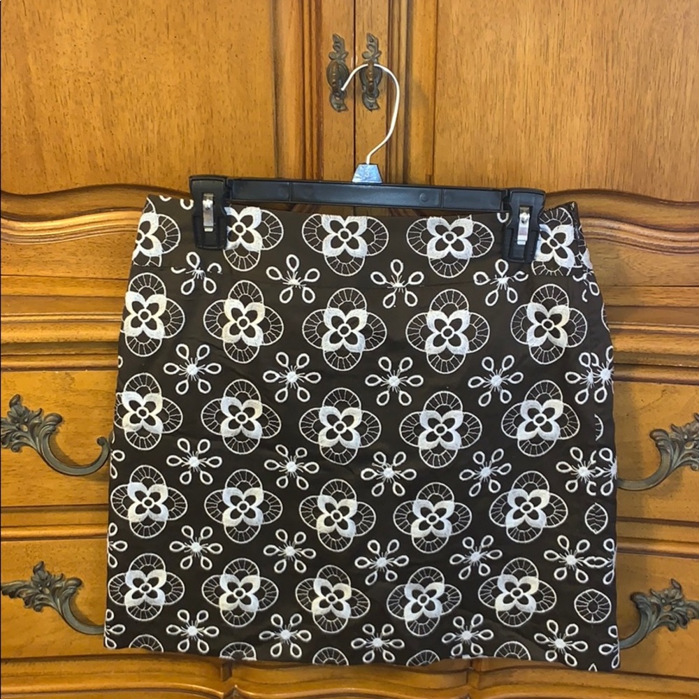 New Brown Floral Detailed Ann Taylor Skirt